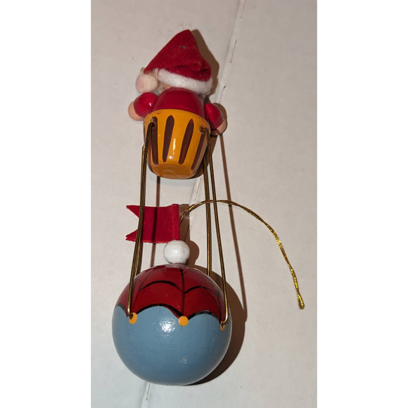 Lot 2 Vintage 198$ Avon Wooden Christmas Tree Ornaments Collectible Santa - Picture 5 of 6